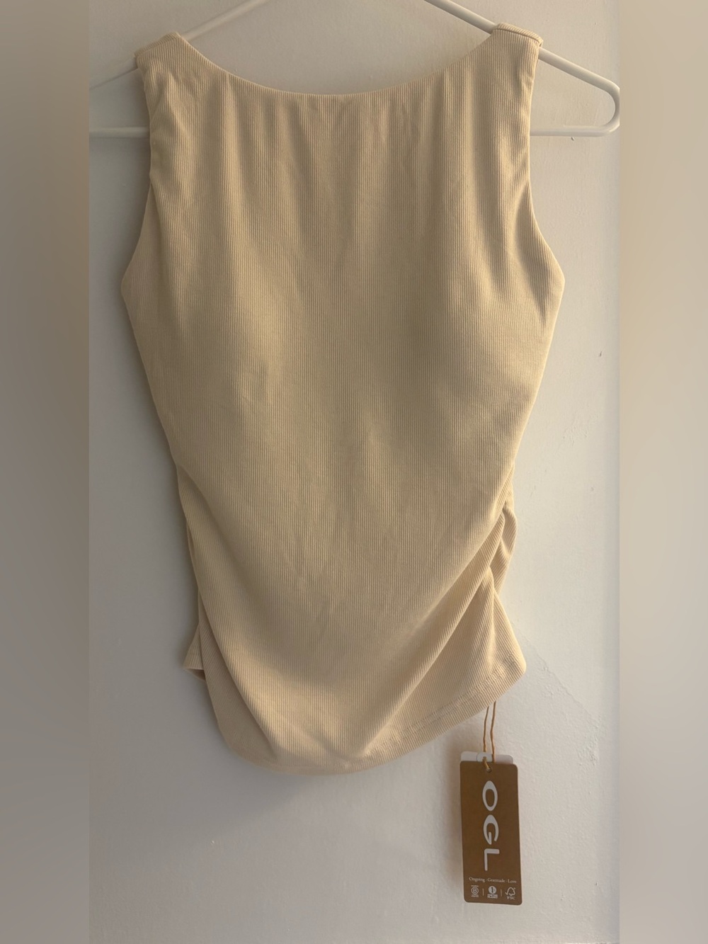 OGL Elastic Open Back Built-In Bra Tank NWT